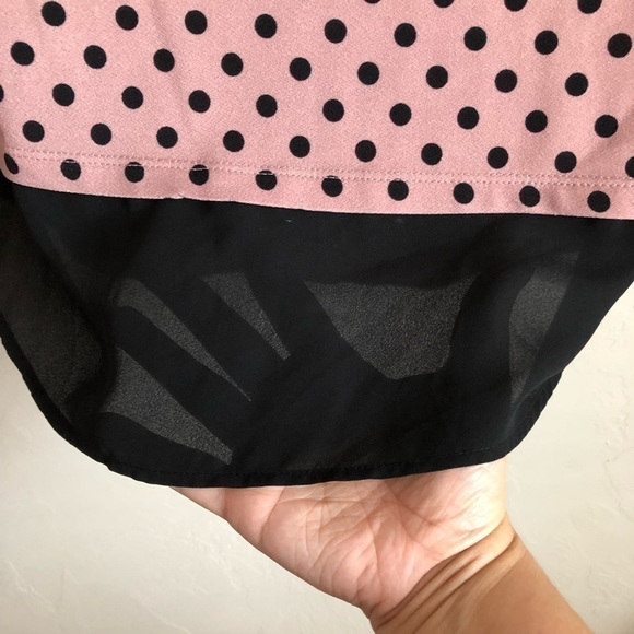 Adrianna Papell Cold Shoulder Polka Dot Blouse - Picture 5 of 8